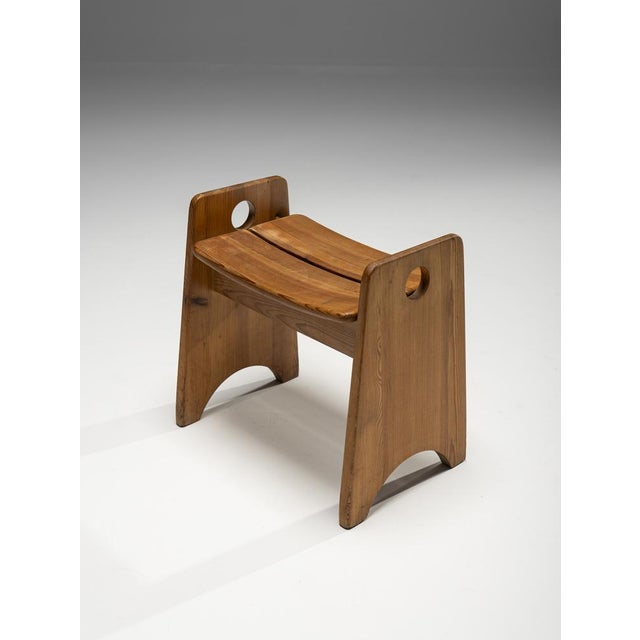 Wooden Stool attributed to Gilbert Marklund for Furusnickarn Ab, Sweden, 1960s For Sale - Image 9 of 9