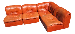 Modular Sofa in Brown Eco-Leather, 1970s, Set of 5