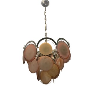 Murano Glass Disc Chandelier, 1970s For Sale