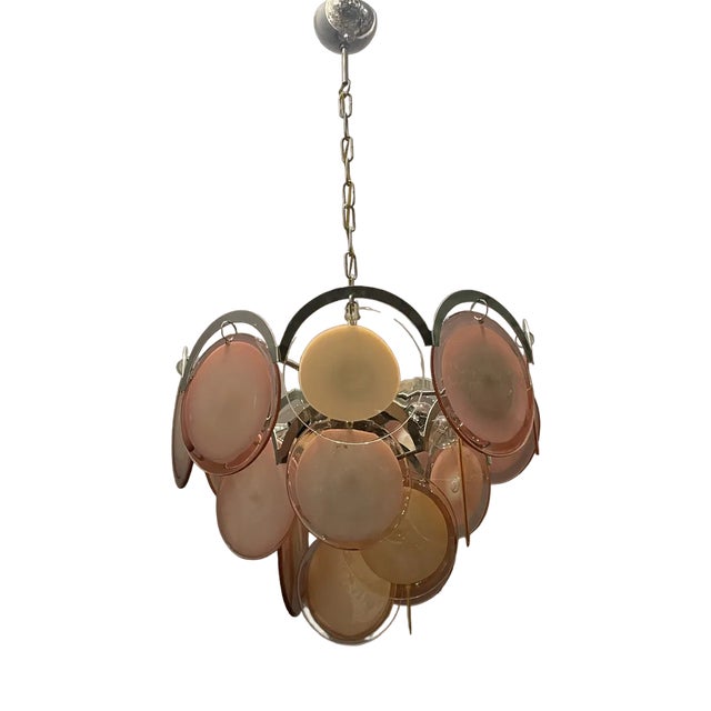 Murano Glass Disc Chandelier, 1970s For Sale