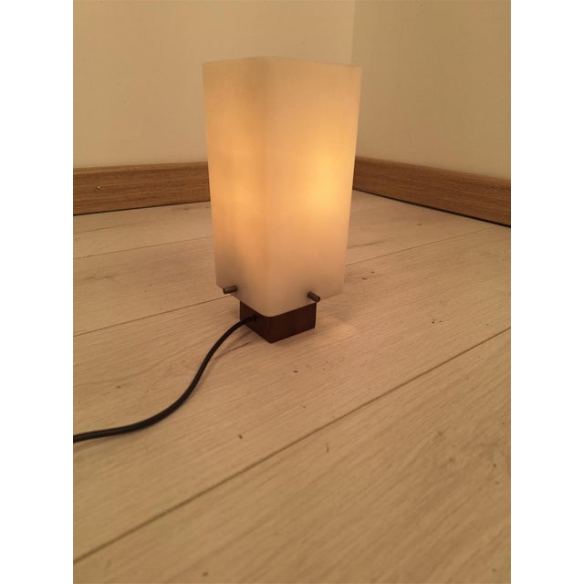 Teak Table Lamp with Acrylic Glass Lampshade, 1960s For Sale - Image 6 of 7