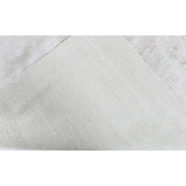 Greige Modern Solid Beige High-Low Knotted Silk and Wool Rug by Doris Leslie Blau For Sale - Image 8 of 8