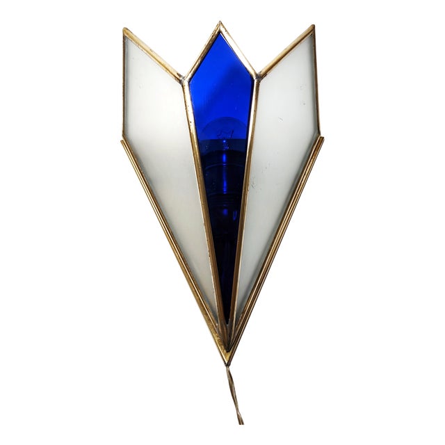 Vintage Spanish Glass Wall Sconce, 1950s For Sale
