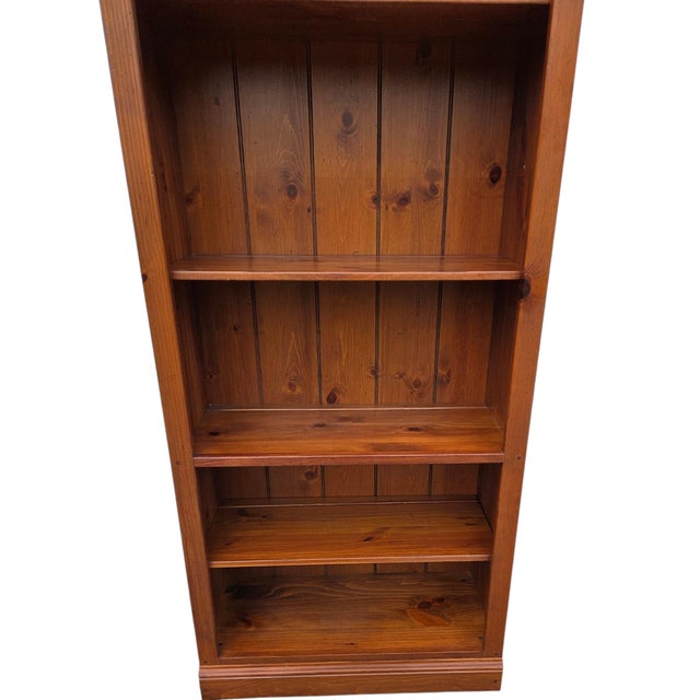 Ethan Allen Country Craftsman Bookshelf Cabinet Shelf Display Knotty Pine Hutch For Sale In Philadelphia - Image 6 of 14