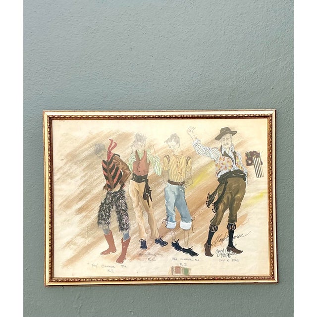 Vintage Original Costume Sketch For Sale In West Palm - Image 6 of 7