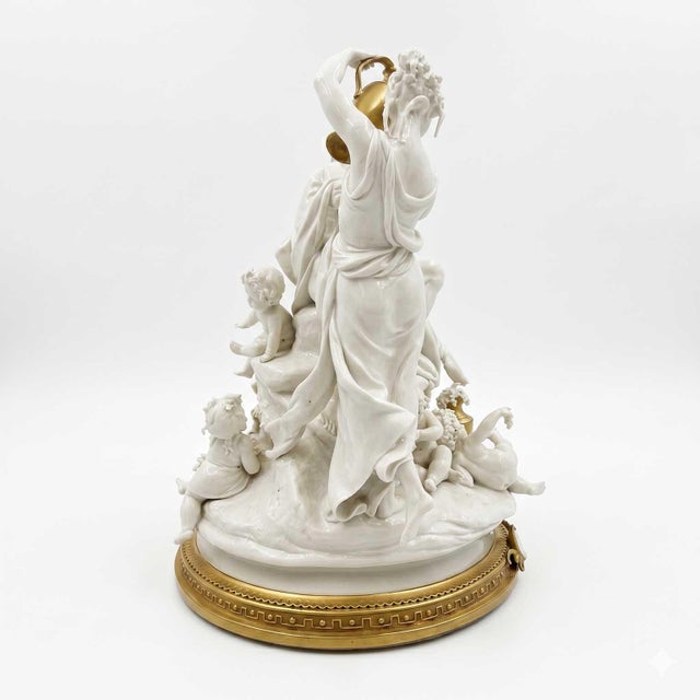 1960s Large Bacchanal Triumph of Bacchus Sculptural Group in White and Gold Porcelain by Giuseppe Cappé, 1962 For Sale - Image 5 of 12