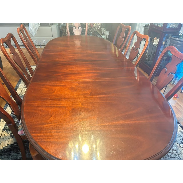 Thomasville 1960s Thomasville Traditional Style Mahogany Dining Table With Extension Leaves For Sale - Image 4 of 8