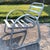 Silver Vintage Atomic Age Wide Vinyl Strapped Aluminum Framed Dining Armchairs - Set of 4 For Sale - Image 8 of 13