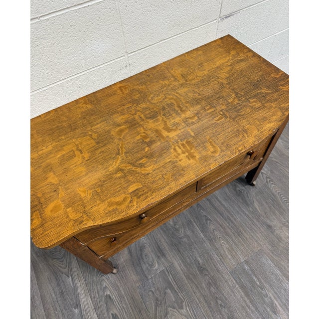 Early 20th Century Antique Mission Arts and Crafts Tiger Oak Server Bureau Sideboard Buffet For Sale - Image 5 of 10