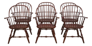 Set of 6 Dr Dimes Sack Back Windsor Dining Armchairs