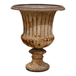 Large Antique Cast Iron Garden Urn