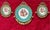 Set of 3 Baroque Ceramic Turquoise Wall Art Pieces With Ornate Gold Frames & Floral Artwork For Sale - Image 4 of 4