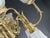 Vintage Brass 2-Up 2-Down Chandelier, Etched Glass Shades, Victorian Revival Lighting Fixture For Sale - Image 9 of 18