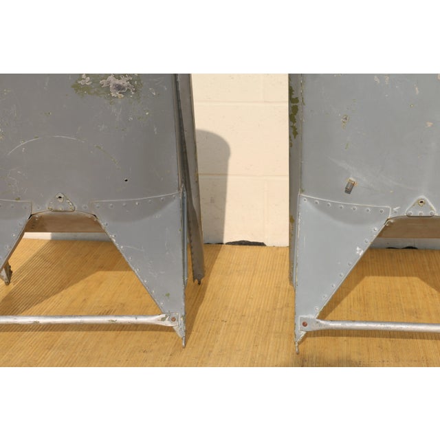 Metal Vintage Leather Airplane Chairs With Riveted Aluminum & Leather Cushions For Sale - Image 7 of 12