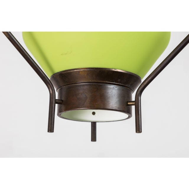 Mid-Century Green Glass Pendant For Sale - Image 4 of 7