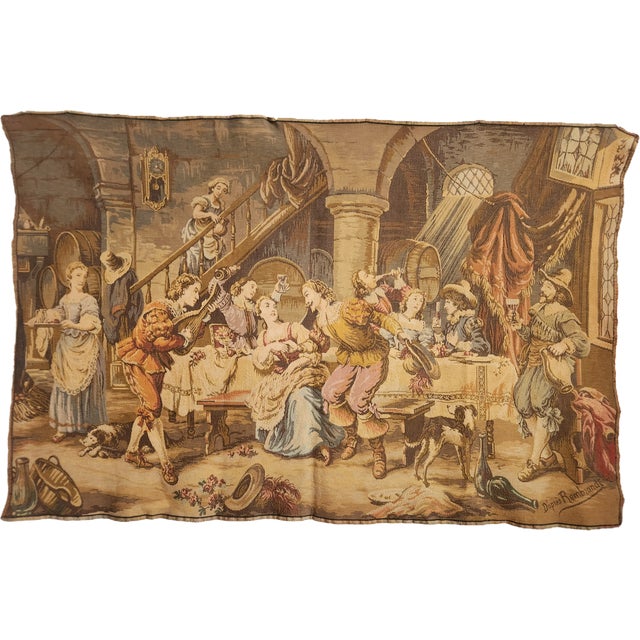 Baroque French Jacquard Tapestry, 1940s For Sale - Image 3 of 18