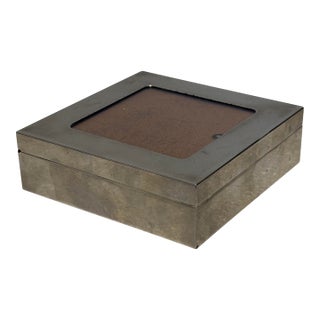Silver Plate Trinket or Jewel Box With Photo Insert, Brazil 1980s For Sale