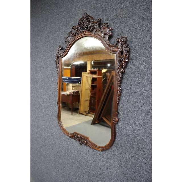 Chinese Chippendale Carved Mahogany Mirror For Sale - Image 4 of 5