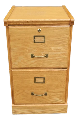 Late 20th Century Oak Two-Drawer Letter Size Filing Cabinet With Lock
