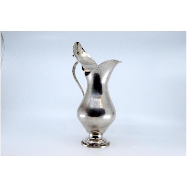 Smooth Silver Milk Jug with Knob For Sale - Image 9 of 11