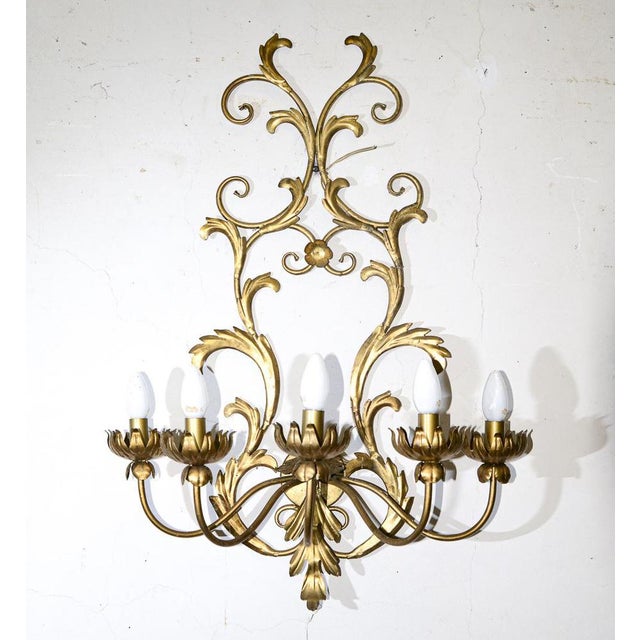 5-Light Wall Lamp in Golden Brown Iron For Sale - Image 12 of 12