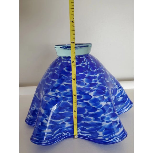 Mid-Century Modern Vintage Murano Style Hand Blown Handkerchief Glass Vase For Sale - Image 3 of 6