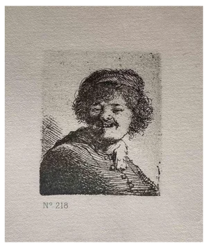 Charles Amand Durand after Rembrandt, Self-Portrait in a Cap, Laughing, Engraving, 19th Century