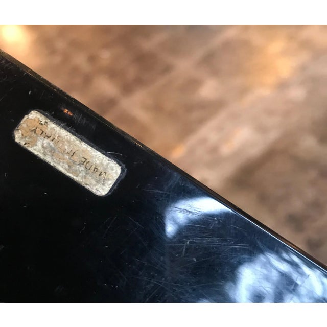 1940s Art Deco Black Lacquer Box With Metal Inlay For Sale - Image 9 of 13