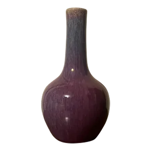 Antique 19th Century Chinese Monochrome Sang De Boeuf Oxblood Flambe Glaze Bottle Vase