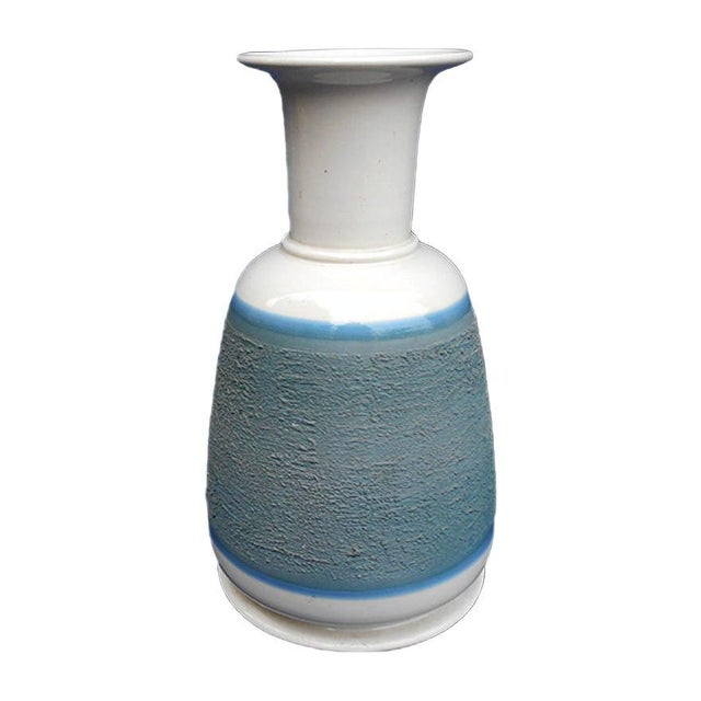 Ceramic Blue Ceramic Vase by Franco Bucci for Laboratorio Pesaro, 1970s For Sale - Image 7 of 7