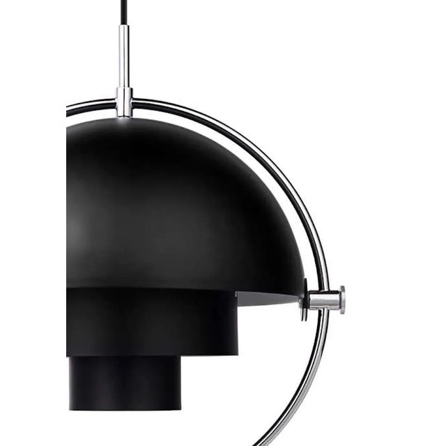 Louis Weisdorf Louis Weisdorf 'Multi-Lite' Pendant Lamp in Black and Chrome For Sale - Image 4 of 5