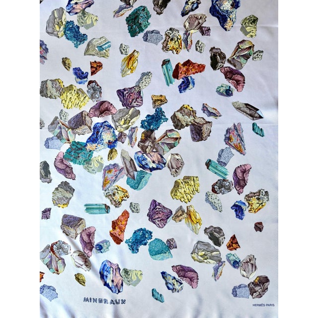 HERMÈS MINÉRAUX Silk Scarf designed by Grygkar Hugo 1984 For Sale - Image 9 of 11