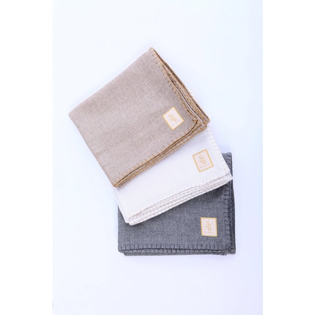 DESCRIPTION Luxuriously soft throw blanket loomed and hand-stitched from 100% baby alpaca for the softest, year-round,...