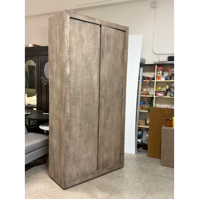 Restoration Hardware Nils Verhoeven for Restoration Hardware Reclaimed Oak Two-Door Cabinet For Sale - Image 4 of 12