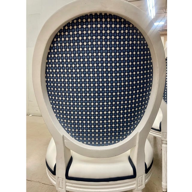 Custom Leather Louis XVI Dining Chairs, Set of 8 For Sale - Image 10 of 11