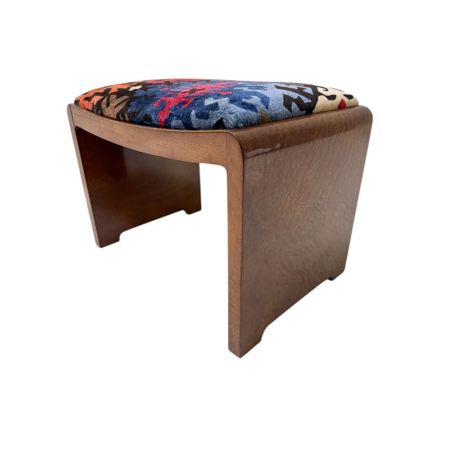 Wood Art Deco Stool by De Coene Frères Kortrijk, 1930s For Sale - Image 7 of 10