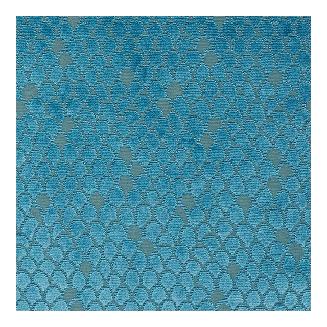 Sample - Schumacher Esther Velvet Fabric in Peacock For Sale