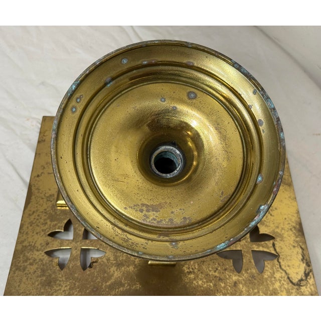 Antique Heavy Gorham Religious Church Gilt Bronze Bible Book Holder Altar Stand For Sale - Image 10 of 10