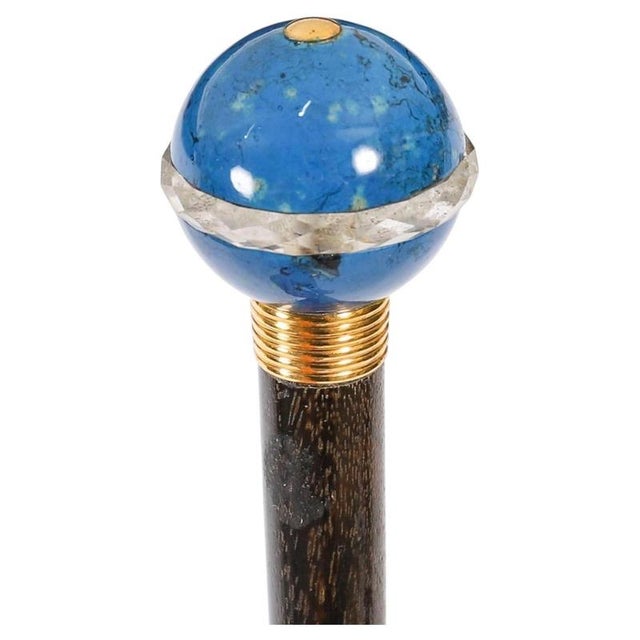 Antique Lapis Lazuli Walking Stick Cane by Briggs, 1890s For Sale - Image 10 of 10