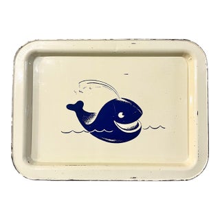 Mid Century Nautical Whale Tray For Sale