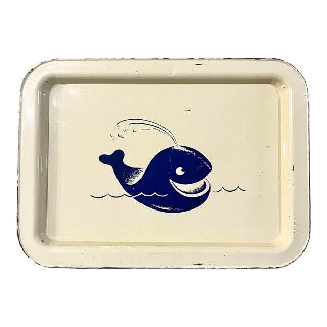 Mid Century Nautical Whale Tray For Sale