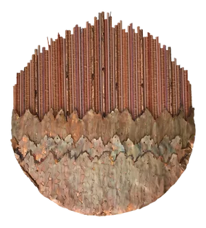 "Moon Clouds" Copper & Natural Fiber Wall Sculpture
