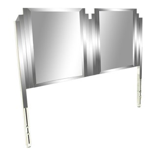 Ello Mid Century Mirrored Queen Headboard For Sale