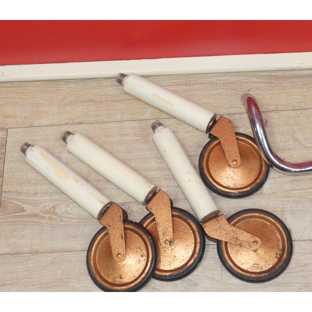 Vintage Bar Cart Tea Cart Red-White Dinette, 1970s For Sale - Image 12 of 13