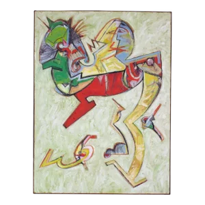 Abstract Oil on Canvas Painting of a Cat by James L. Bruch