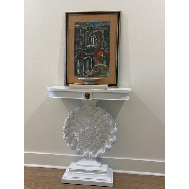 Mid-Century Modernist Cityscape Mixed Media - Framed & Signed For Sale - Image 17 of 18