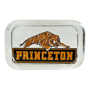 Vintage Princeton University Tiger Glass Paperweight Ivy League Mascot Desk Decor