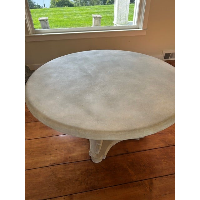 Gothic Round Cast Stone Pedestal Dining Table From Michael Taylor Designs For Sale - Image 3 of 4