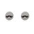 Art Deco Modern 925 Solid Silver Black Enameled Mustache Design Cufflinks- A Pair for Him For Sale - Image 3 of 12