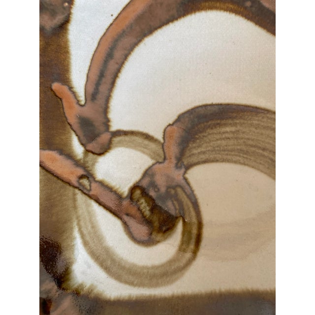 Gucci Vintage 1970’s Signed Equestrian Plate in Brown, Rust & Khaki on Taupe For Sale - Image 4 of 12
